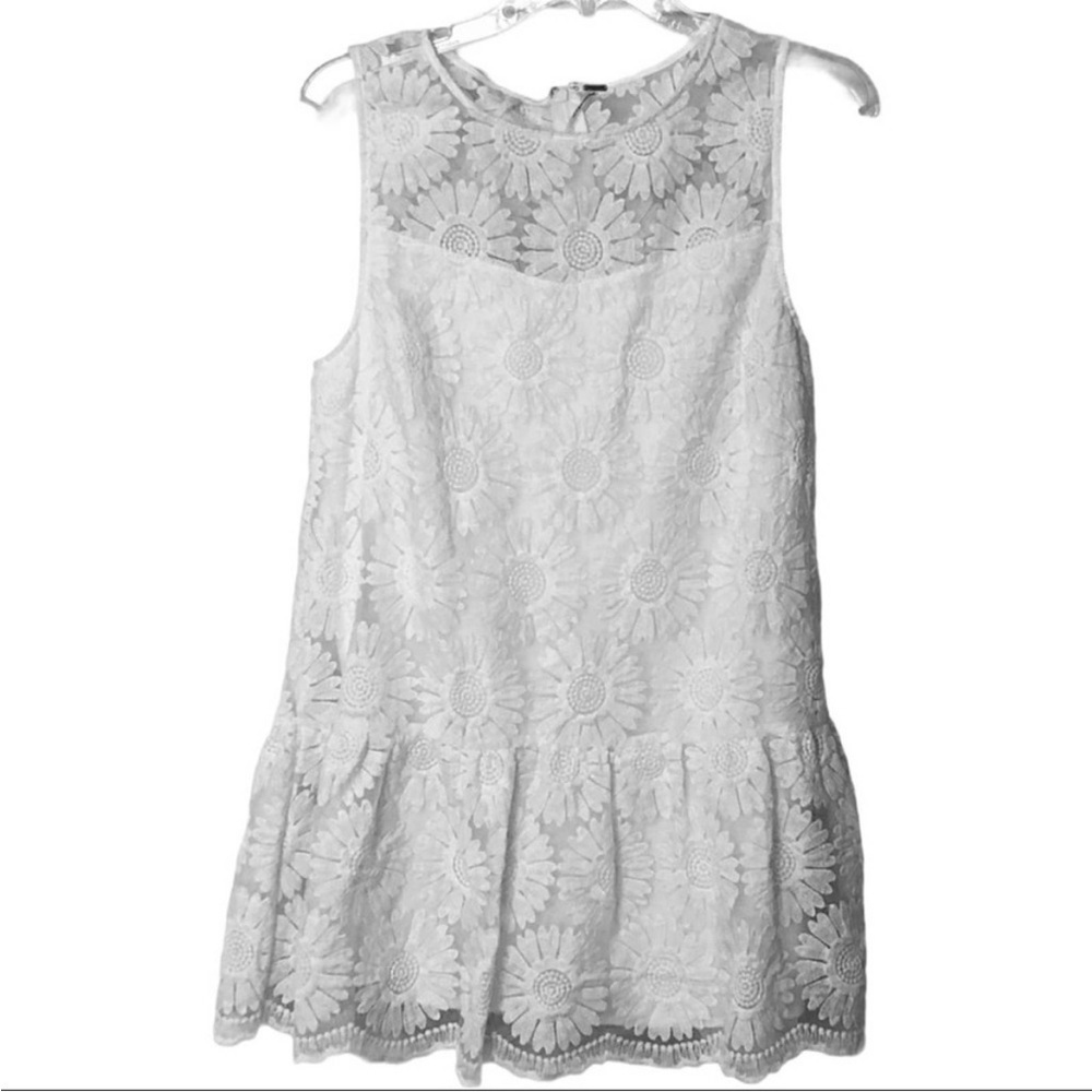 Free People Sunflower Sleeveless A Line Mini Dress Ruffle Hemline fairy milkmaid